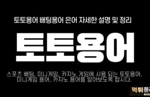 토토용어 총정리 토토용어