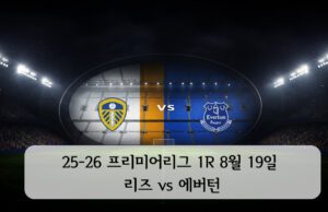 25-26 8월 19일 리즈 vs 에버턴 프리미어리그 1R 25-26 8월 19일 리즈 vs 에버턴 프리미어리그 1R